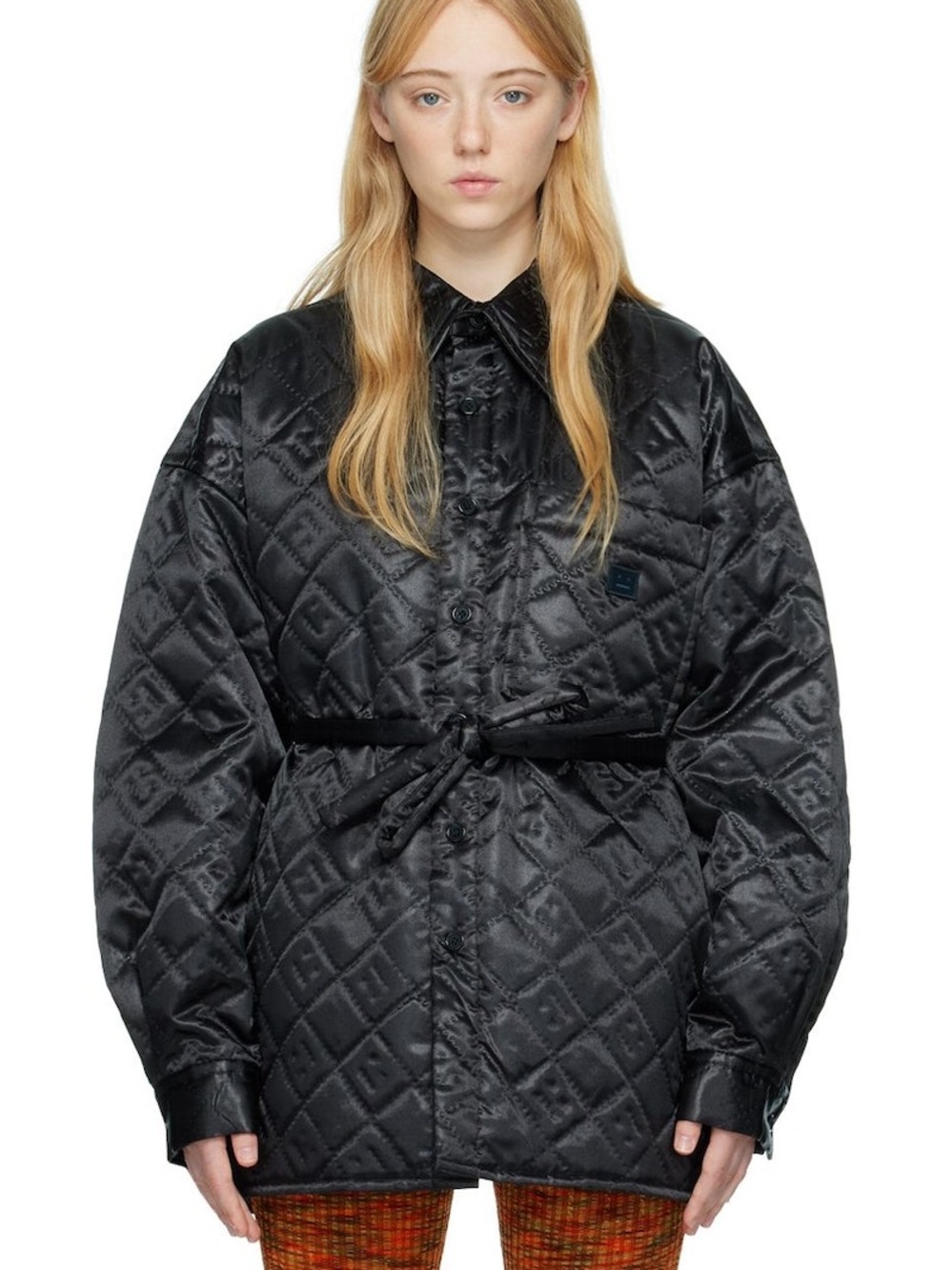 Acne Black Quilted Belted Orisson Puffer Jacket